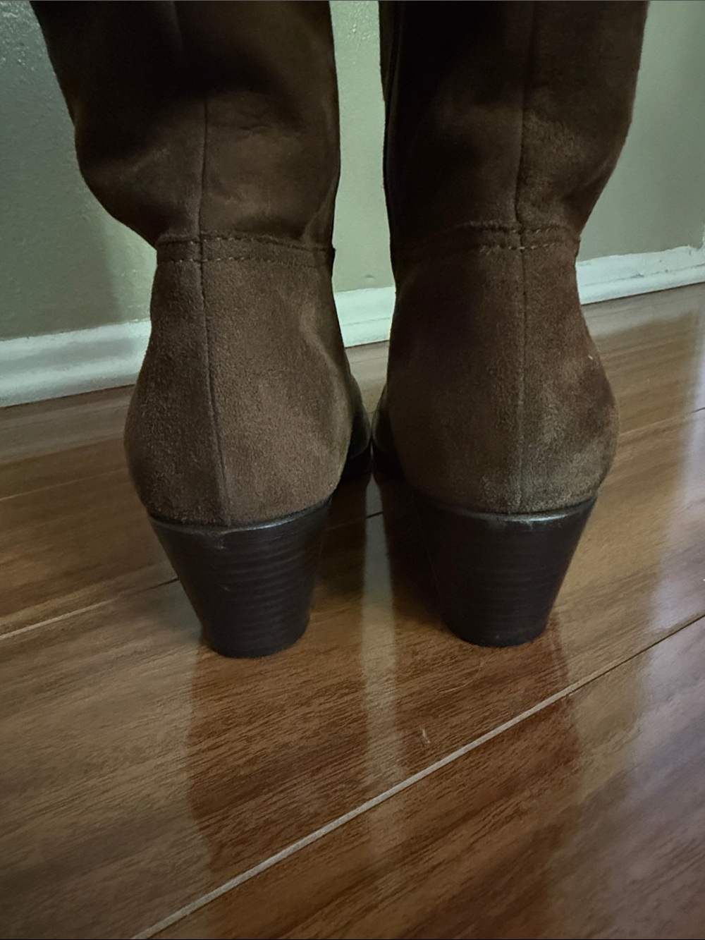 Brown Suede Knee-High Boots - Picture 5 of 9